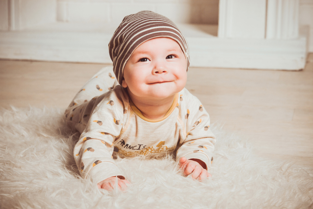 Cute Baby Crawling And Smiling